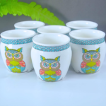 Premium Hand-Painted Owl Print Ceramic Planter - Image 8