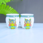Premium Hand-Painted Owl Print Ceramic Planter - Image 5