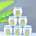 Premium Hand-Painted Owl Print Ceramic Planter - Image 2