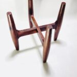 Mid-Century Modern Wooden Plant Stand, Brown, Retro Style, for Indoor Potted Plants