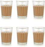 Small Clear Glass Tumbler with Vertical Ridges, for Chai,Set of 6 - Image 3
