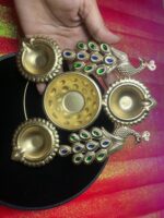 Peacock Brass Diya, Set of 1 - Image 5