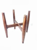Mid-Century Modern Wooden Plant Stand, Brown, Retro Style, for Indoor Potted Plants - Image 4