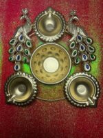 Peacock Brass Diya, Set of 1 - Image 2