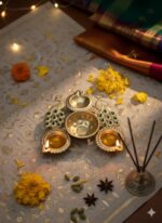 Peacock Brass Diya, Set of 1