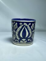 Traditional Hand-Painted Ceramic Toothbrush Holder - Blue & White Floral Pottery Tumbler for Bathroom - Image 7