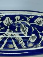 Hand-Painted Blue & White Floral Pottery Soap Holder Tray for Bathroom - Image 6