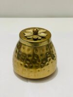 Antique Gold Finish Metal Container for Pooja & Gifting - Image 2
