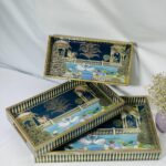 Premium Royal Mughal Art Serving Tray Set of 3