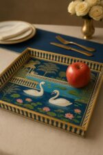 Premium Royal Mughal Art Serving Tray Set of 3 - Image 7