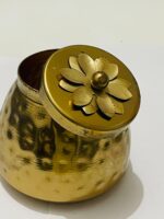 Antique Gold Finish Metal Container for Pooja & Gifting - Image 8